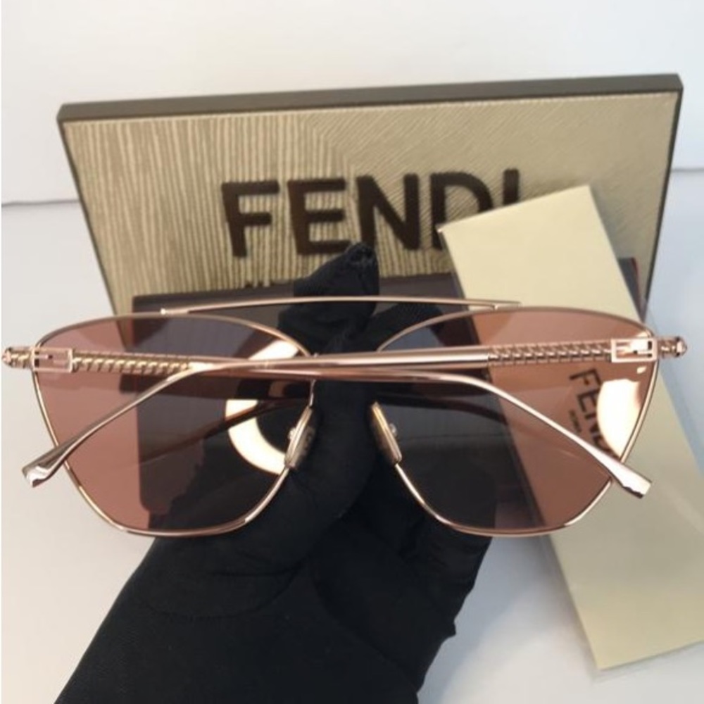Fendi 64mm Cat Eye Sunglasses FF0438/S ROSE GOLD - Picture 10 of 12